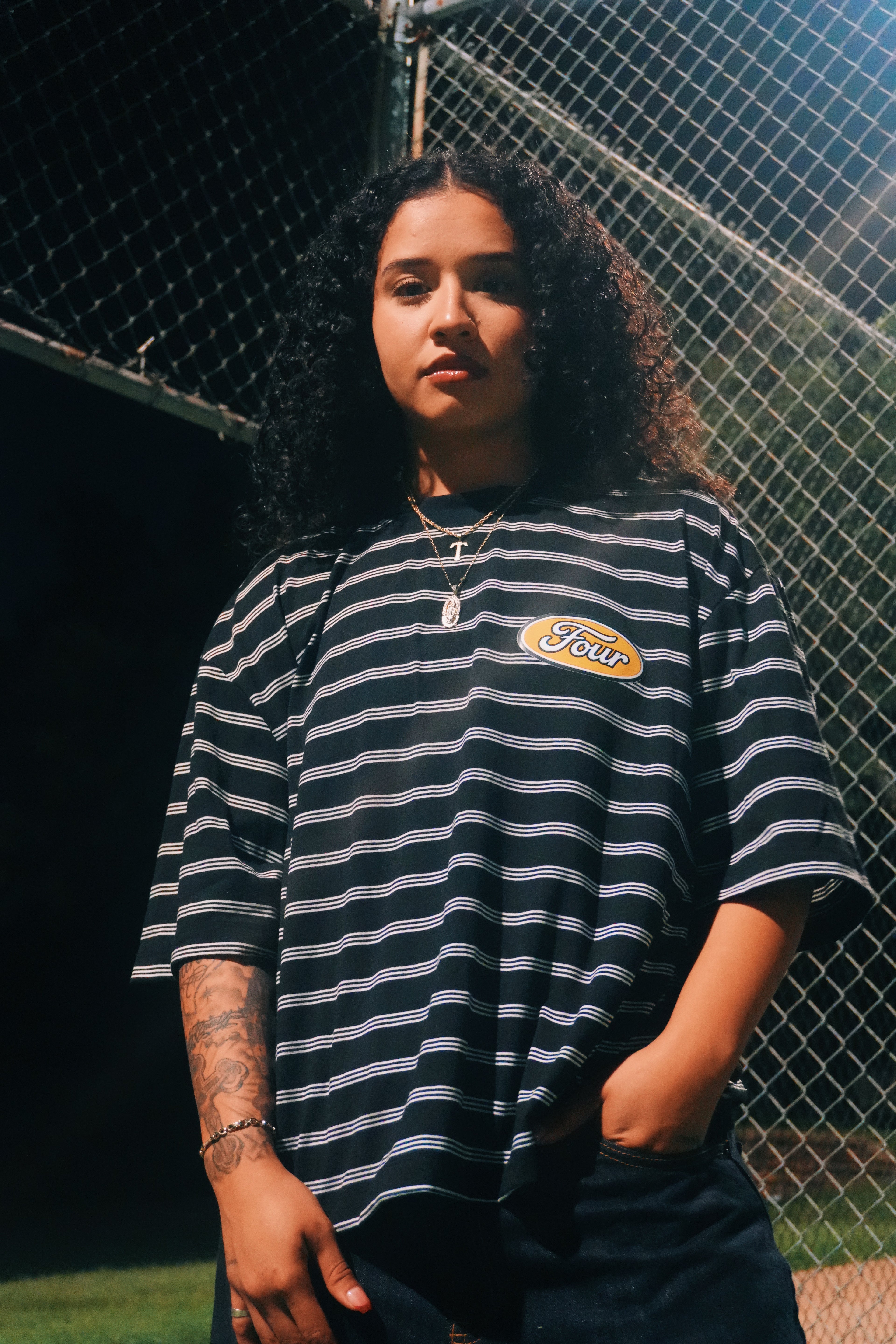 Striped "FOUR" Shirt